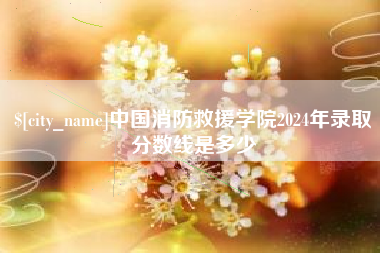象山中国消防救援学院2024年录取分数线是多少
