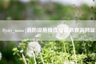 象山消防设施操作员证书查询网址
