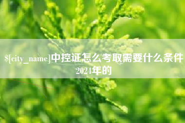 象山中控证怎么考取需要什么条件2024年的