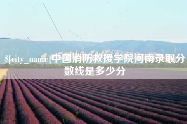 象山中国消防救援学院河南录取分数线是多少分